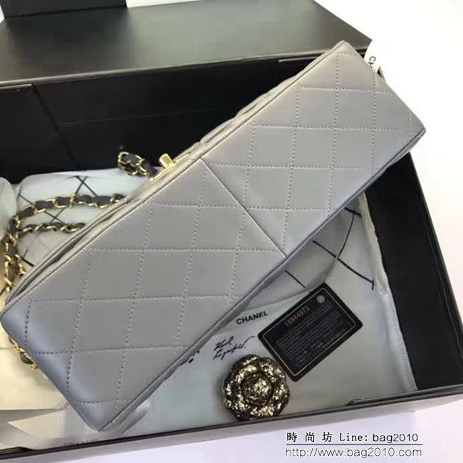 香奈兒CHANEL 升級版A1113全新經典小羊皮金銀鏈條單肩斜挎包 DSC1764